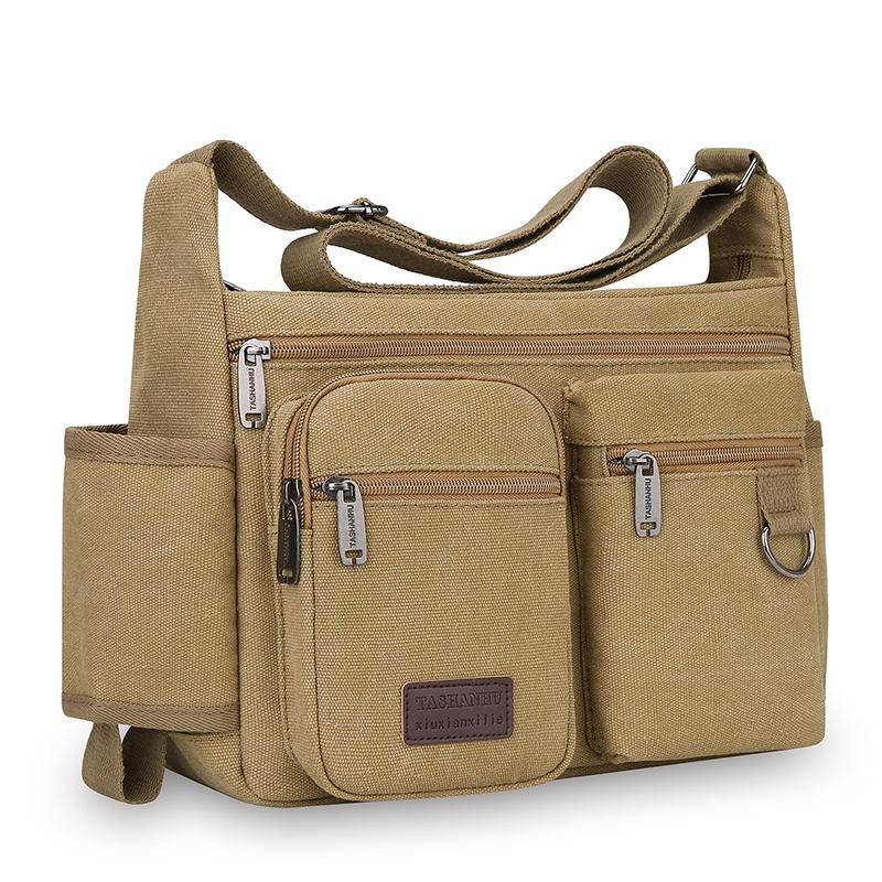 Men Canvas Shoulder Bags Casual Tote Travel Men's Crossbody Bag Luxury Messenger Bags Fashion High Quality Handbag