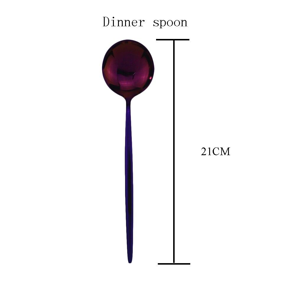 Gold Dinnerware Set Rainbow Tableware Dinner Set Stainless Steel Cutlery Set Mirror Knife Fork Tea Spoon Silverware Flatware Set