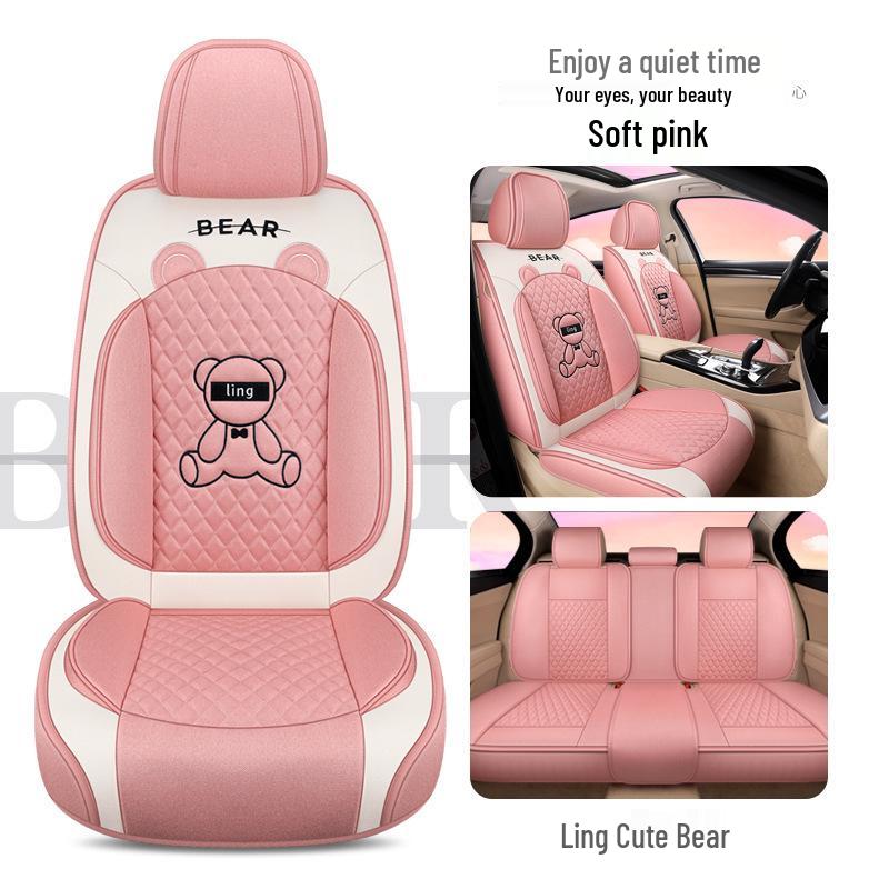 Purple Wind Chime Linen Seat Cover for H6 Big Dog, First Love, M6 Red Rabbit, F7X/H4 Cars - All Seasons Full Coverage.