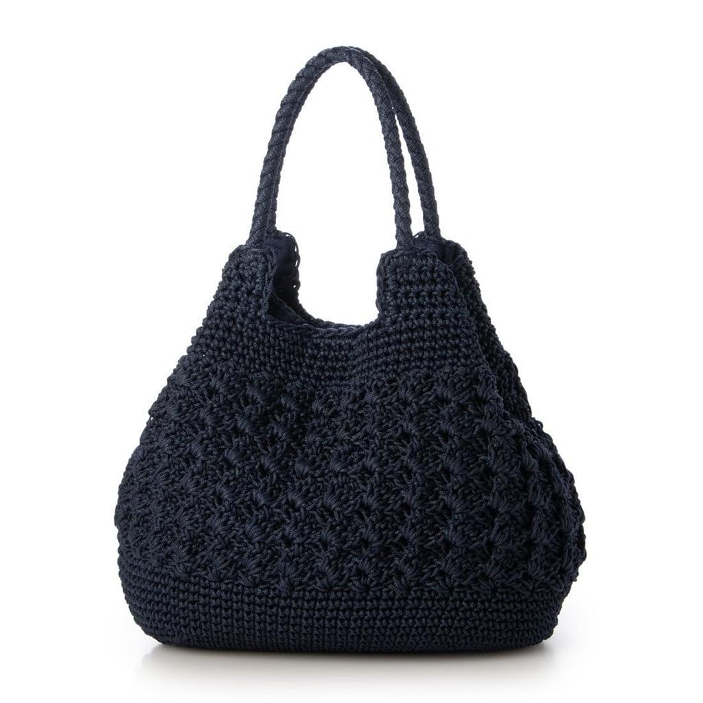 Patterned knit basic tote basket bag