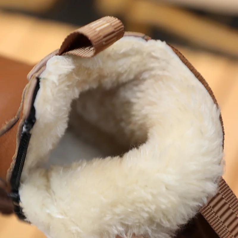 Winter Boots Kids Boys Girls Short Boots Black Beige Brown Velvet Chelsea Boots for Toddlers Nice Children Platform Shoes I07088