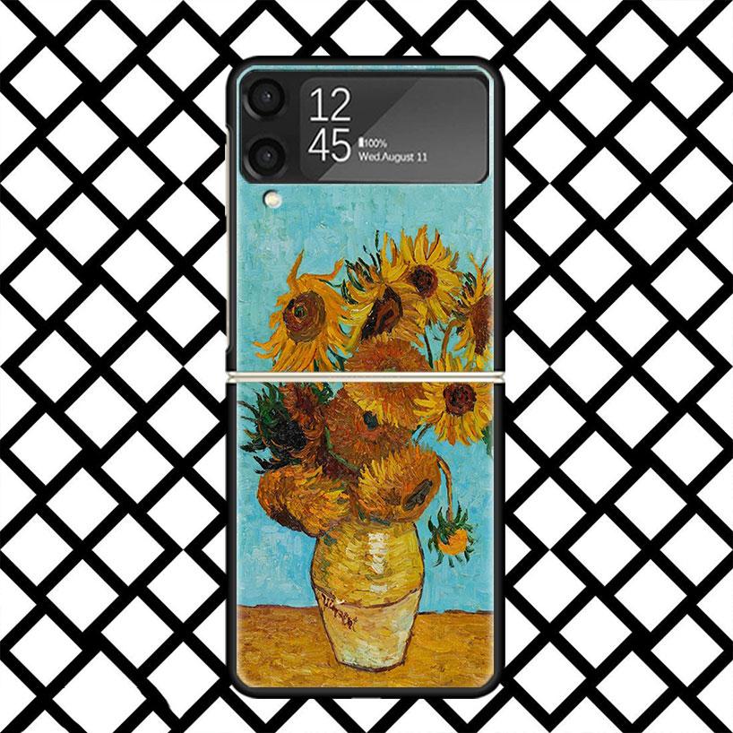 Van Gogh Oil Art Painting Phone Case For Samsung Z Flip 7 6 5 4 3 Galaxy ZFLIP7 ZFlip6 5G Flip5 Flip4 Flip3 5g Black Hard Cover
