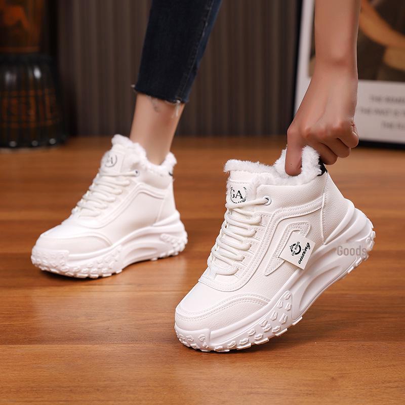 "Women's High-Top Thick-Soled Winter Sports Sneakers - Velvet & Cotton Lined (2025 HX-Q039)"