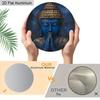 2D Flat Aluminum Vintage Blue Zen Buddha Putuo Round Metal Sign, Man Cave Wall Art Sign for Front Door, Zen Garden Accessories & Meditation Room