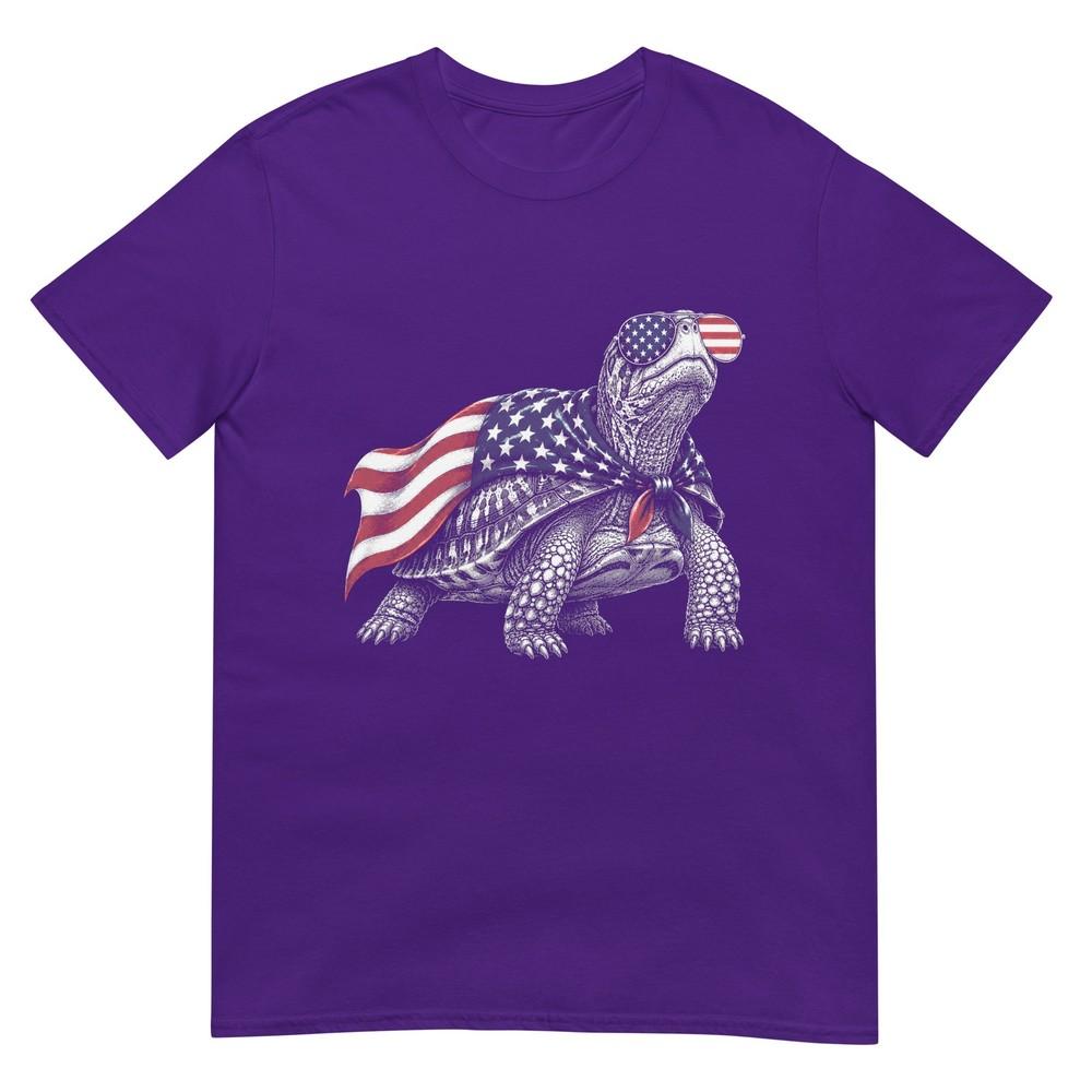 Eastern Box Turtle 4th Of July Us American Flag Patriotic Tshirt