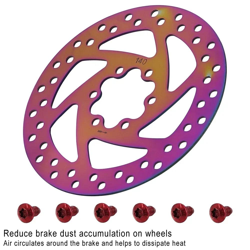 140MM Brake Disc for Kukirin G2 Pro G2 MAX Electric Scooter Colorful Disc Brakes Part Stainless Steel Disc With 6 Screws