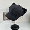 Cute cat ear beads decorative octagonal hat children autumn and winter literary versatile solid color beret casual painter hat