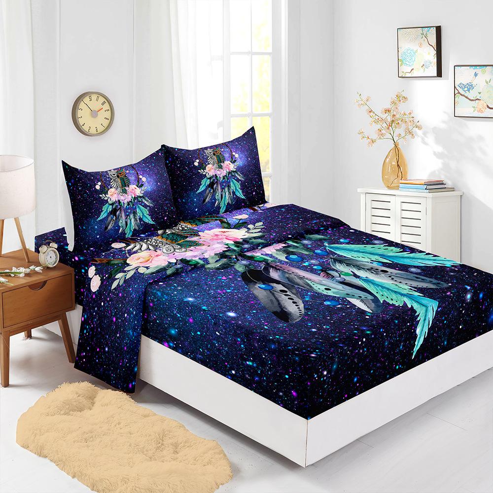 Dream Catcher Wind Chimes Four-Piece Set Mattress Sheet Mattress Protective Cover Bedding