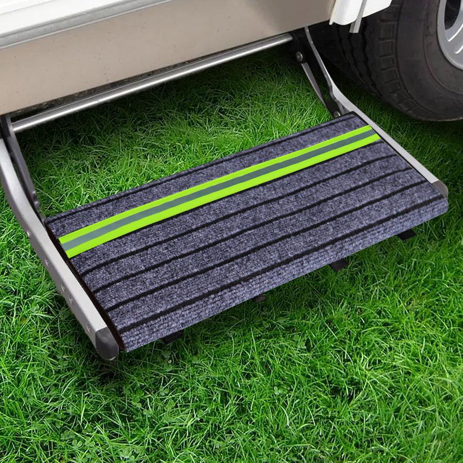 Non-Slip Reflective Stair Cover with Adjustable Fit & Dirt-Proof Mat