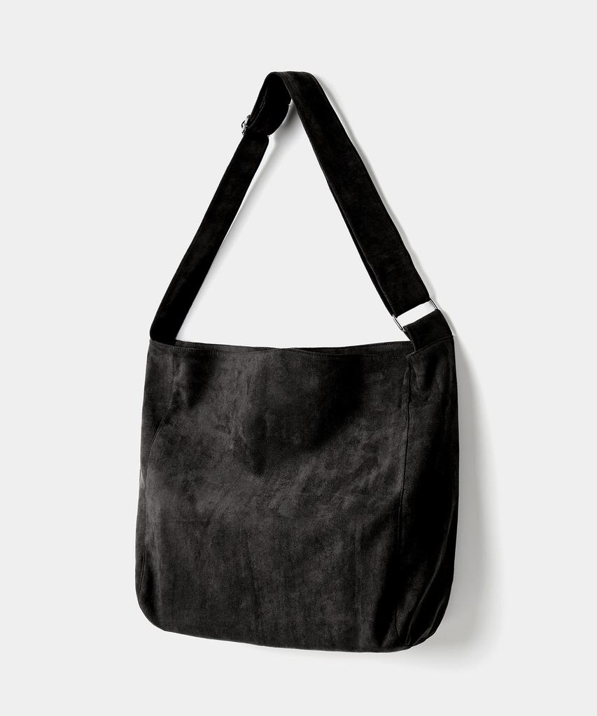 Excontainer Muted Suede Crossbody Bag (Black)