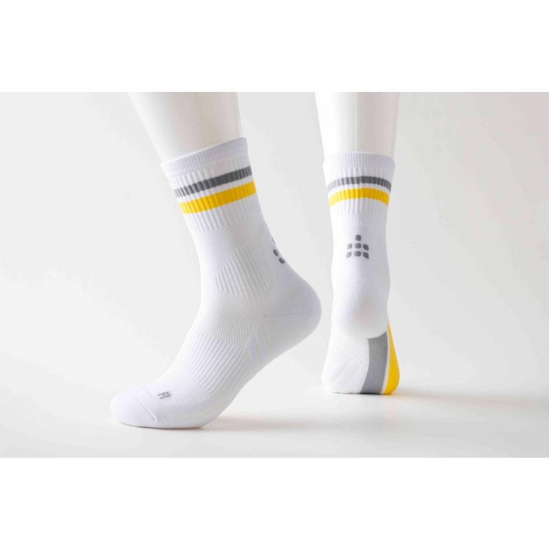 Herren Lauf-Sportsocken, Basketball Stoßdämpfend und Verschleißfest, Handtuchsohle Schweißabsorbierend, Geruchshemmend und Atmungsaktiv Mittelhohe Socken