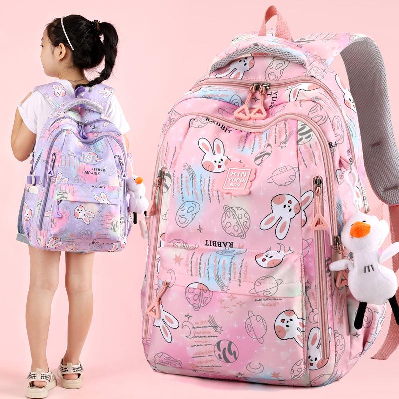New Primary School Schoolbag, Children's and Girls' Grades 1-6, Sweet and Cute, Lightweight and Casual Junior High School Backpack