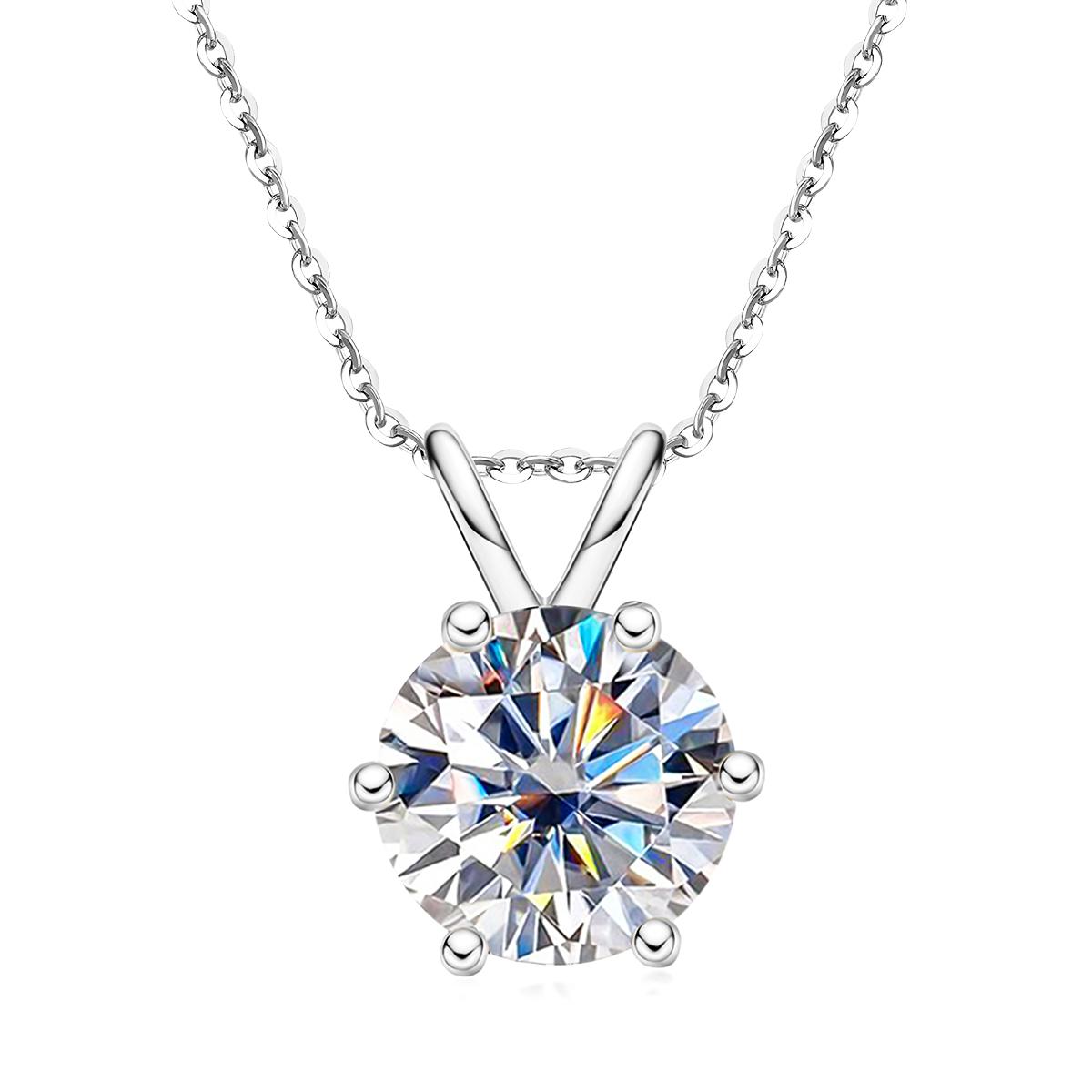 

AnuJewel 1ct 3ct 5ct D Color Moissanite Diamond Top Quality Gold Plated Pendant Necklace Fine Jewelry Gifts 1ct moissanite белый