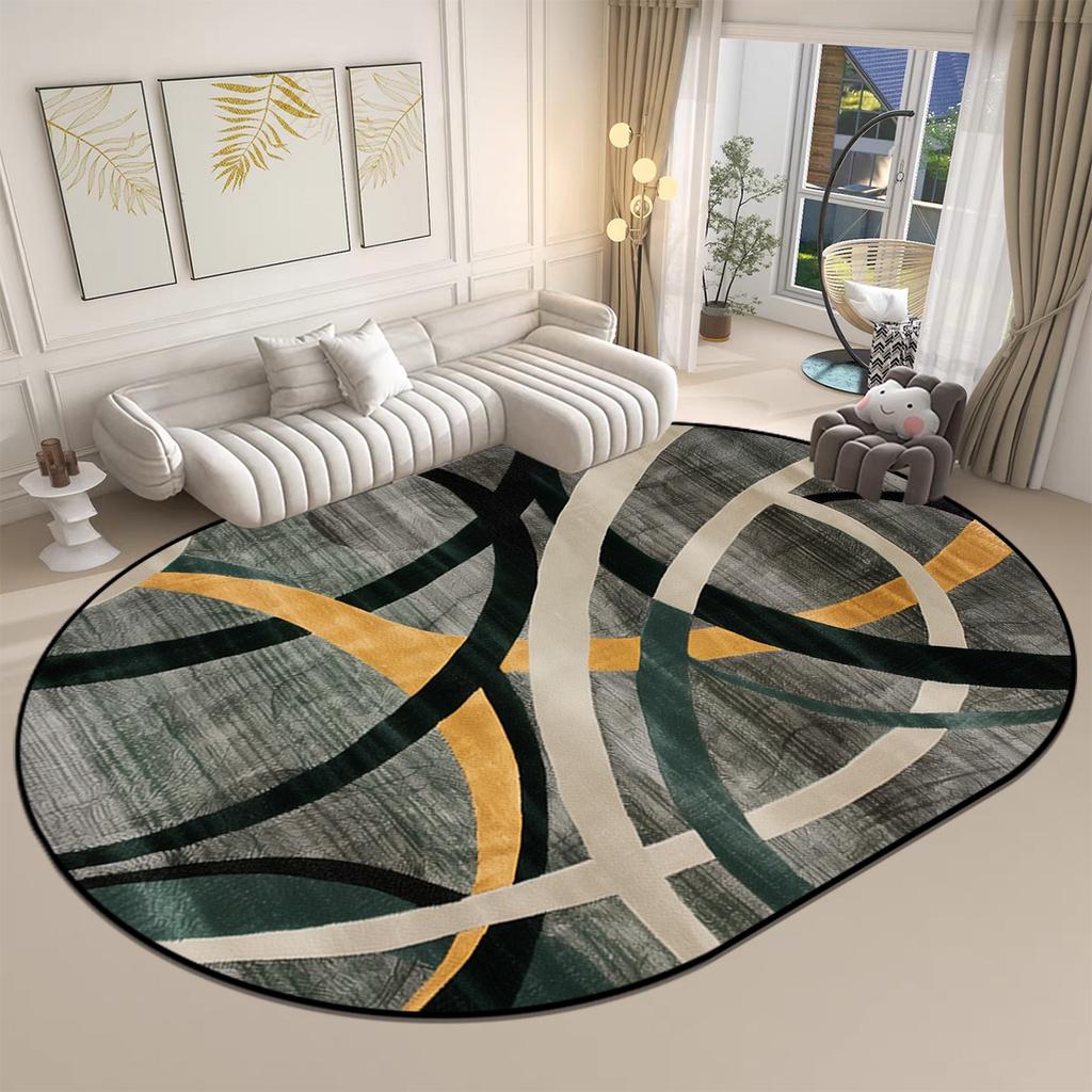 Alfombra Ovalada de Estilo Moderno para Sala de Estar Tamaño Grande Lavable Alfombra para Mesas de Centro Decoración del Hogar IG Alfombras Suaves Antideslizantes Personalizable