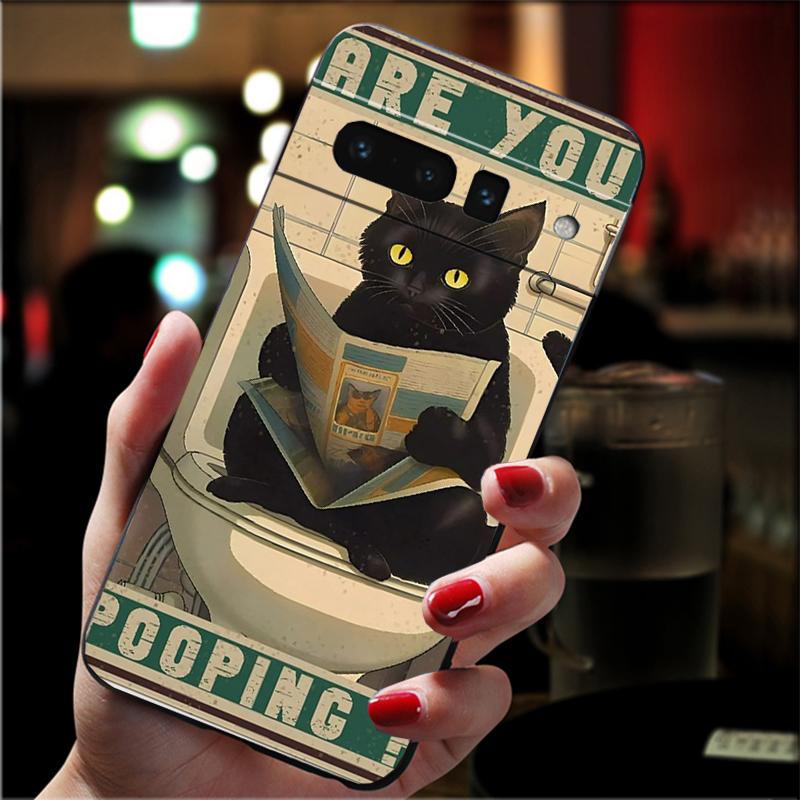 

For Google Pixel 10 9 Pro XL Silicone Phone Soft Case For Google Pixel 9A 8A 7A 6A 5 Cover Shell Cute Black Cats Google Pixel 10 Pro