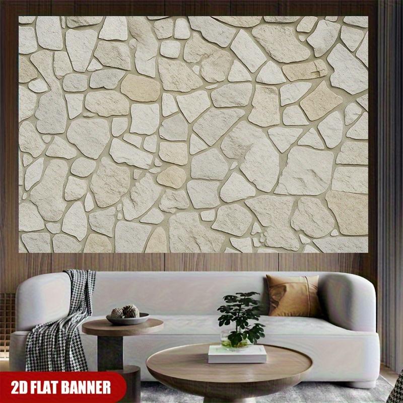 2D Planar Single-piece Stone Texture Party Banner - Country-style Stone Wall Background Birthday Party Decoration
