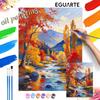 DIY Digital Oil Painting Kit Autumn landscape mountain river oil painting. handmade gift. home decoration.
