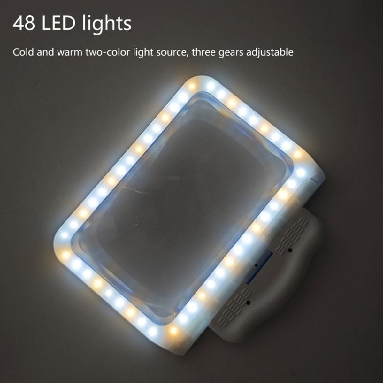 LED Handsfree Loupe Lighted Magnifying Glass Neck Hanging/Desktop/Handheld For Senior Sewing Reading