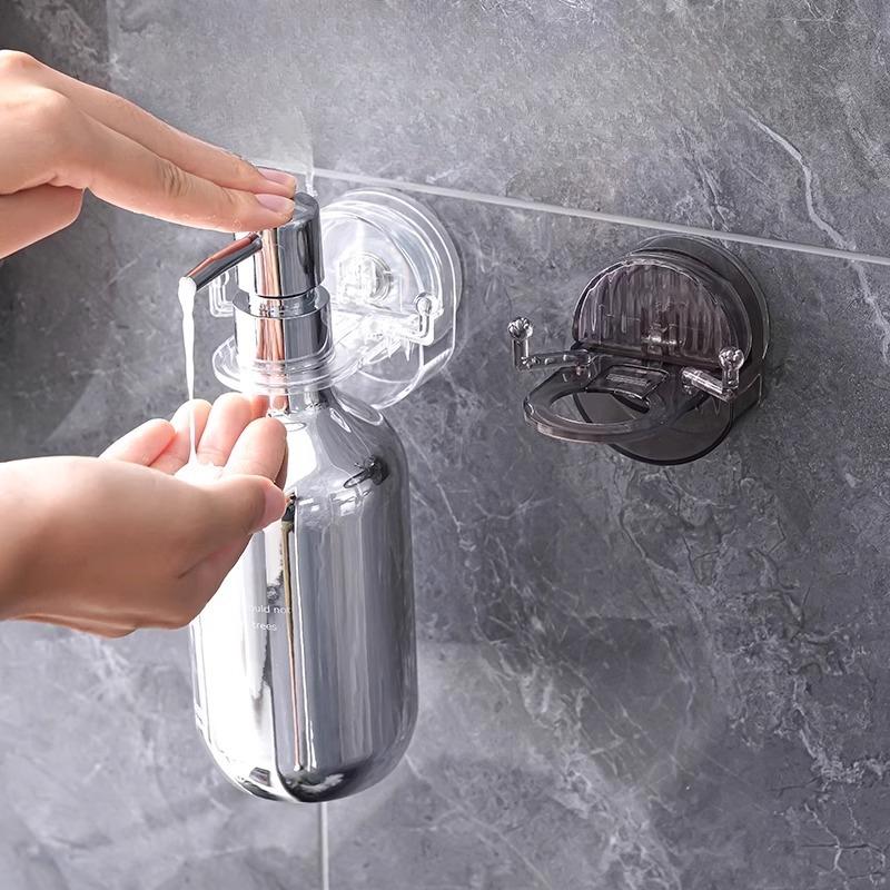 

Non-perforated Hand Sanitizer Wall-hanging Device Body Wash Bottle Water Wall-hanging Devicedishwashing Liquid Squeegee Grey translucent style