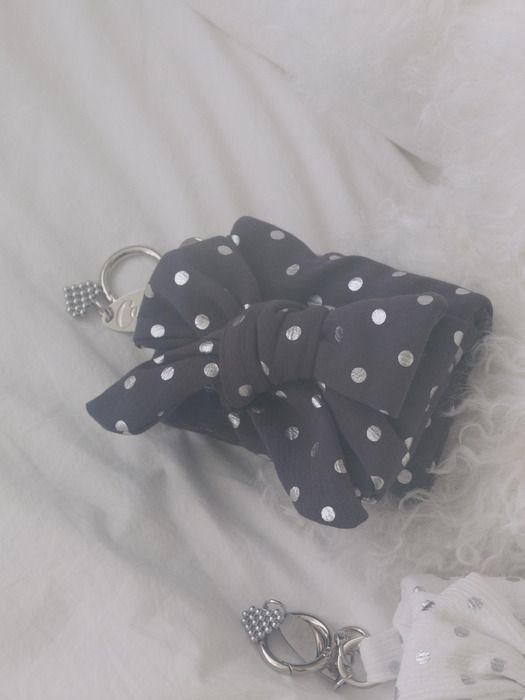 

cozing Ribbon wallet_dot charcoal charcoal