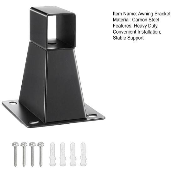Awning Brackets Wall Mounted Support with Screws Expansion Tubes Metal Support Replace Parts for Awning Outdoor Patio Canopy Shade Fittings