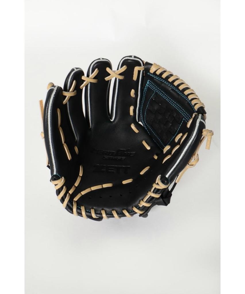 ZETT Youth Softball Glove Zero One Stage B BJGB71530F (Glove) Pitcher/Infielder, Black/Pastel (1932), Size L,