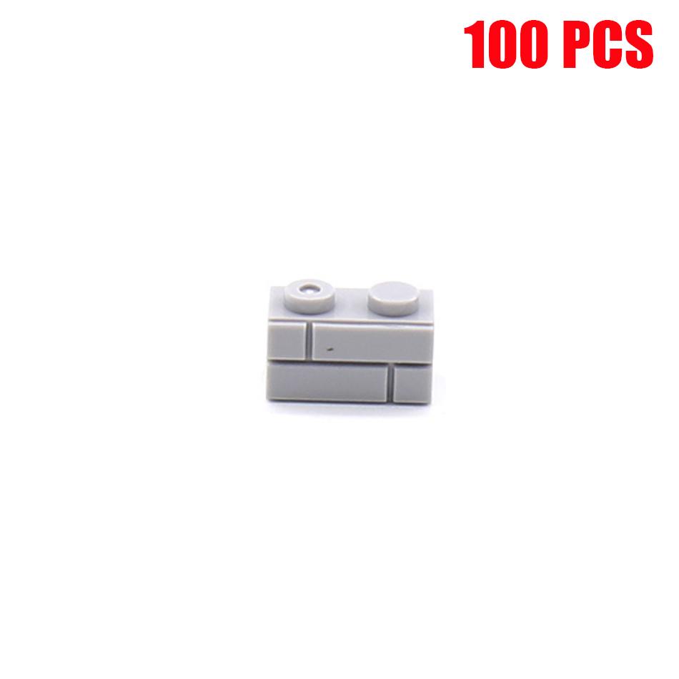 

100 шт. 1x2 точки городская стена кирпичи MOC строительные блоки для дома аксессуары совместимые детали 98283 развивающие детские игрушки «сделай сам»