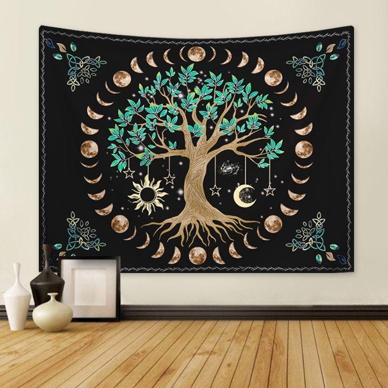 Tapestry Tree of Life Phases of the Moon 75x100
