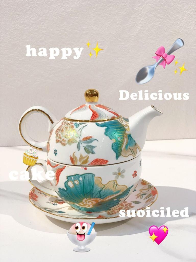 BRKeramik Mutter und Kind Topf Nachmittagstee Kaffeetasse Kaffeekanne Set Leichter Luxus Retro Keramik Blume Teekanne Set Neues Zuhause GeschenkEY