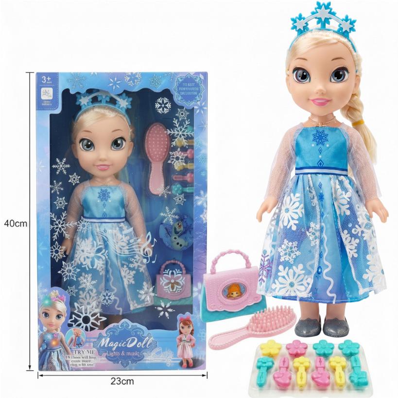 Elsa frozen regno di ghiaccio cantante luminosa grande bambola regalo per bambini