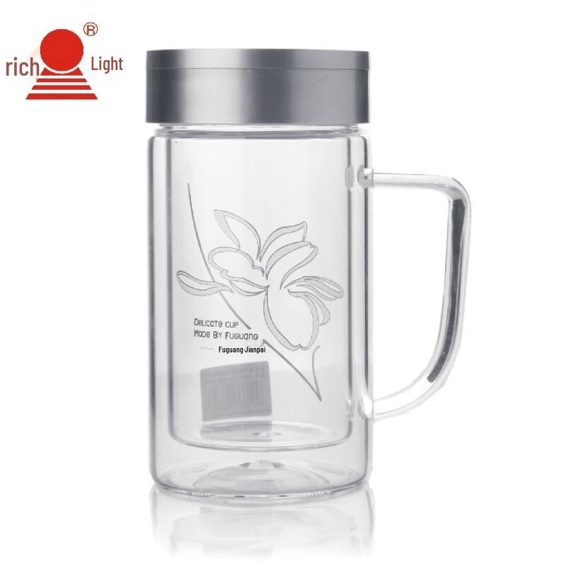 Fuguang Double Wall Glass Tea Infuser Mug