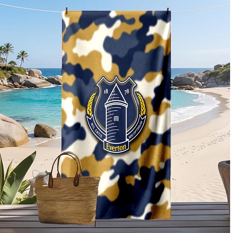 Asciugamano da Spiaggia con Stampa del Football Club Everton, Asciugamano Grande Morbido ad Asciugatura Rapida per Spiaggia Campeggio Nuoto