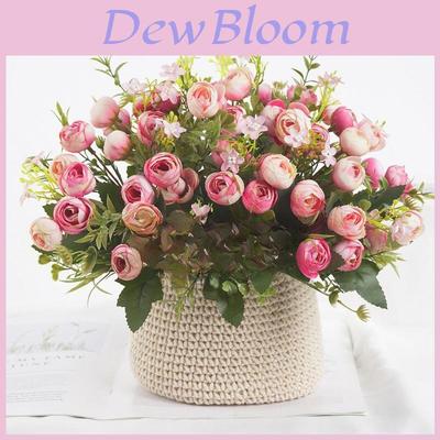 Small Fresh Faux Camellia Sp Rose Bud Wedding Decor Floral Arrangement For Home Or Event