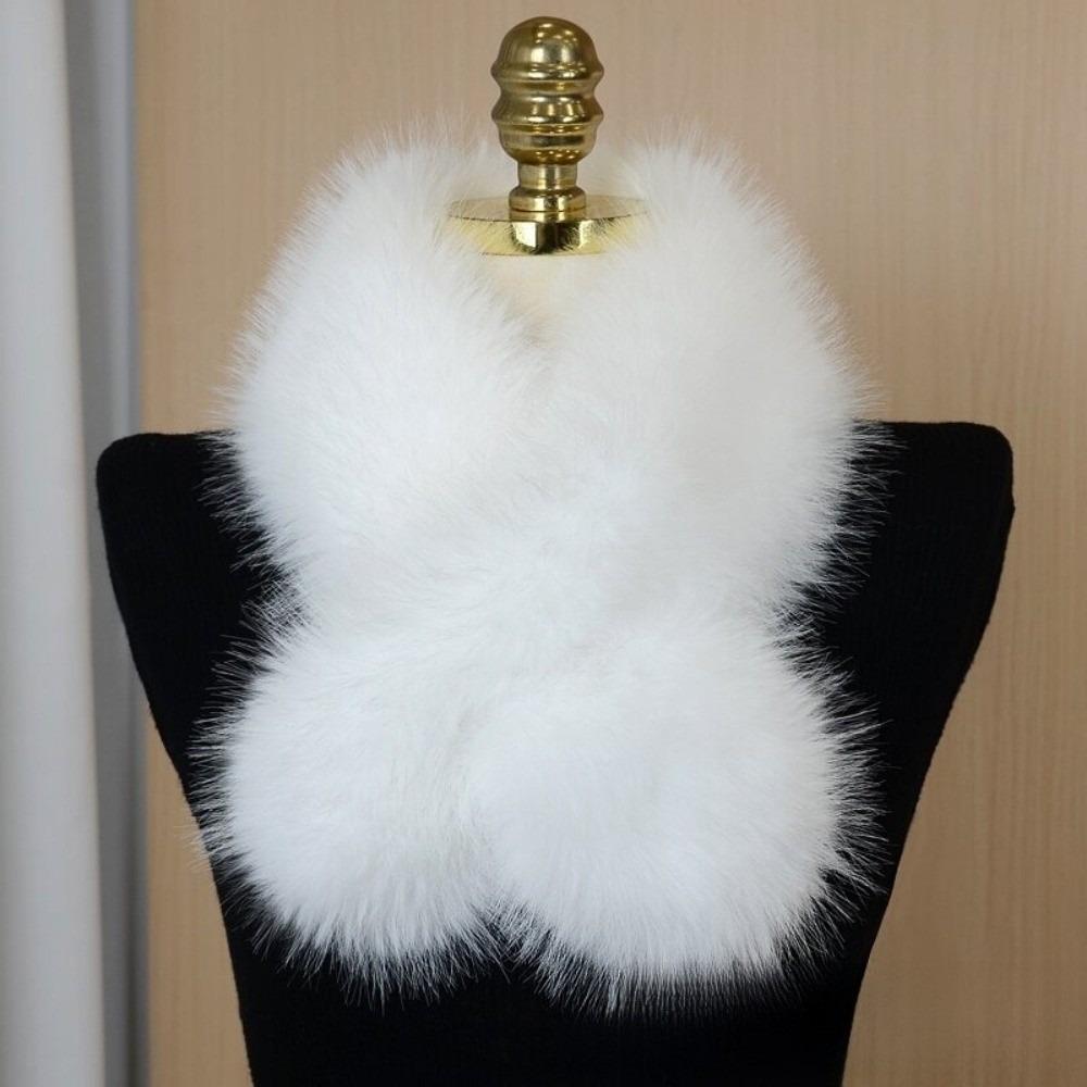 Soft Plush Faux Fur Scarf Winter Fluffy Neck Warmer Outdoor Neck Collars  Women Girls