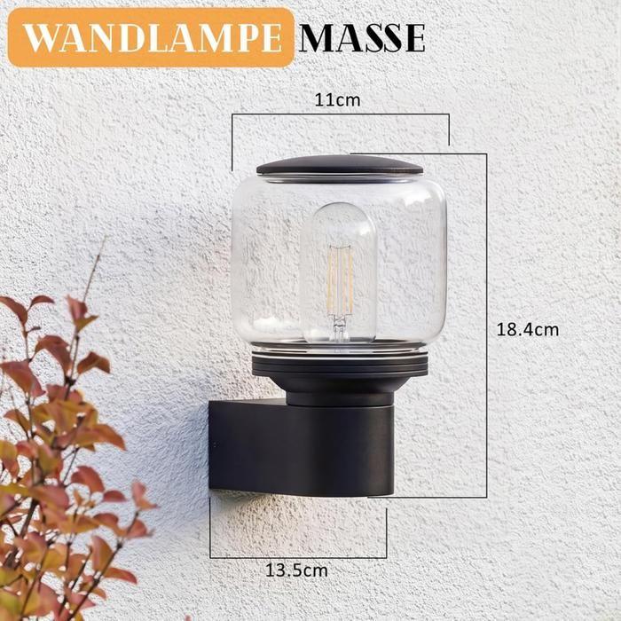 Applique d'extérieur NETTLIFE - culot E27, noire, étanche IP65, adaptée aux murs de maison, balcons et couloirs, 40 W MAX, modèle 5