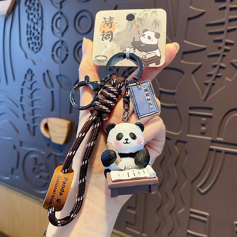 Ключница-Панда в китайском стиле Изысканная смоляная ключница Очаровательный брелок для сумки Автомобильные ключницы