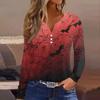 Women's T Shirt Tee Button Long Sleeve Daily Weekend Fashion Basic V- Neck Regular Top