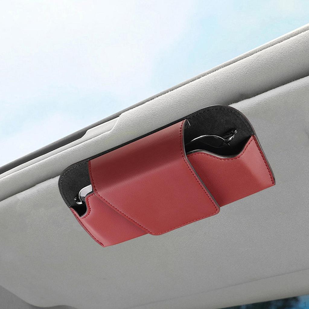 Car Glasses Clip, Portable PU Interior Accessory, Space-saving for Women And Men.