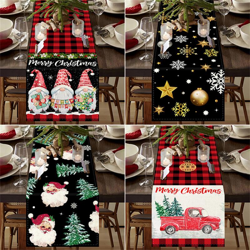 Новая рождественская льняная печатная скатерть для стола Nordic Home Living Room Insoled — фото 4