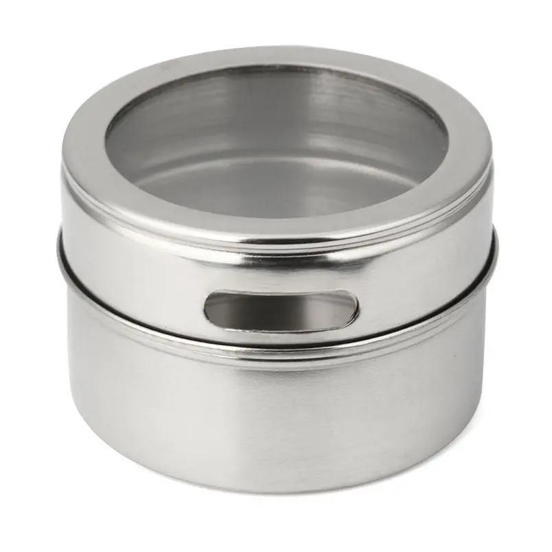 1PC-Magnetic Spice Jar Set Stainless Steel Spice Tins Spice Storage Container Pepper Seasoning Sprays Tools