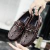 Spring and Summer New Doudou Shoes Men's Crocodile Pattern Youth Pedal Foot Cover Trend Casual Business Internet Celebrity Men's Leather Shoes