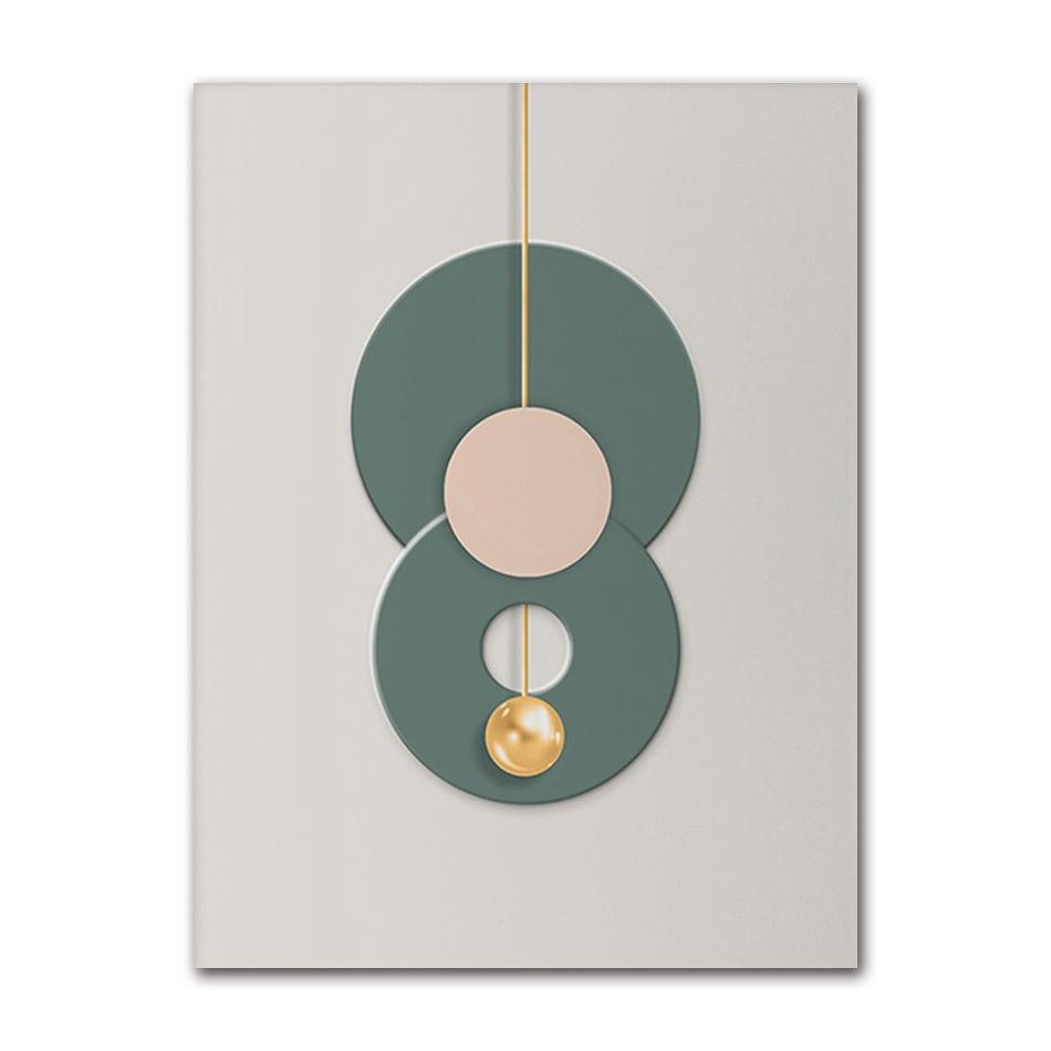 Modern Green Geometric Abstract Canvas Painting Posters and Prints Wall Art Pictures for Bedroom Living Room Nordic Home Decor