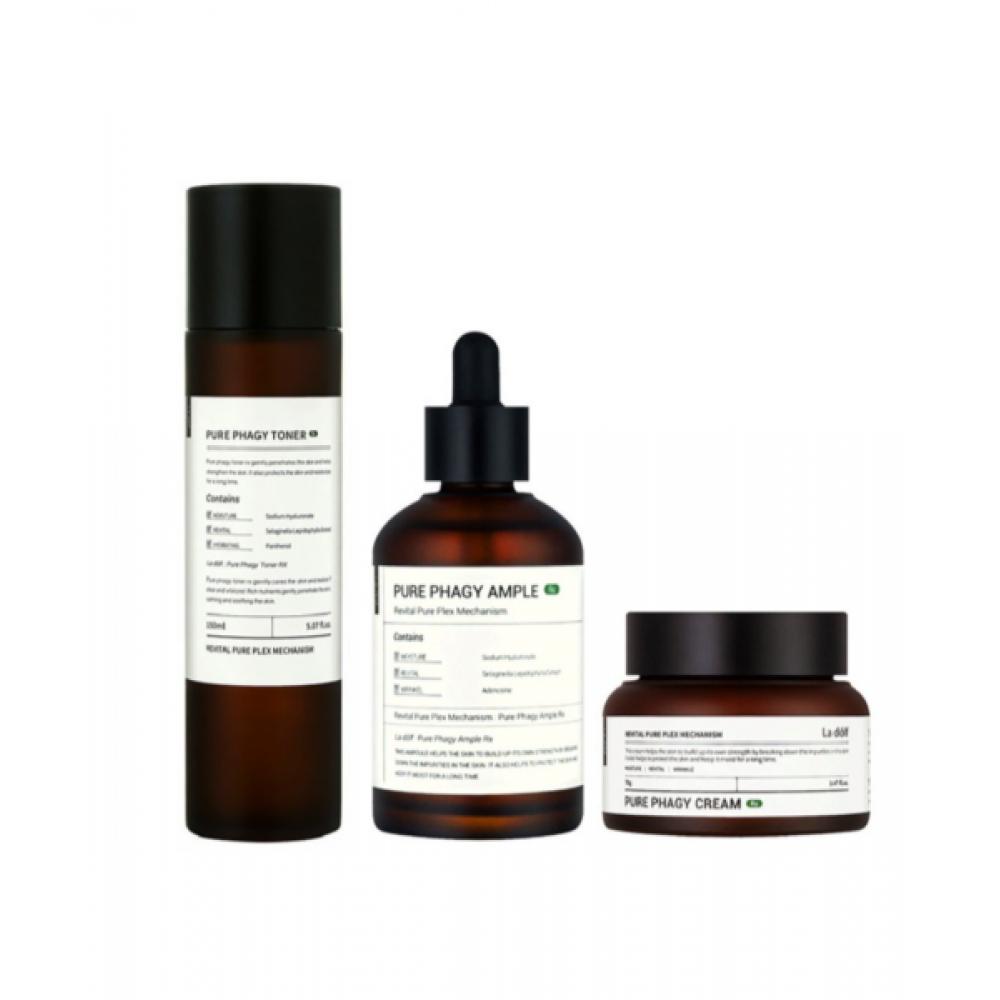 Ladolf Pore Texture 3 Step Set  Toner Ampoule Cream 