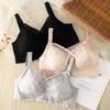 Xinghai No Steel Ring Gathering Adjustment Type Thin Crystal Cup Bra Fat Mm Large Size Large Chest Small Bra