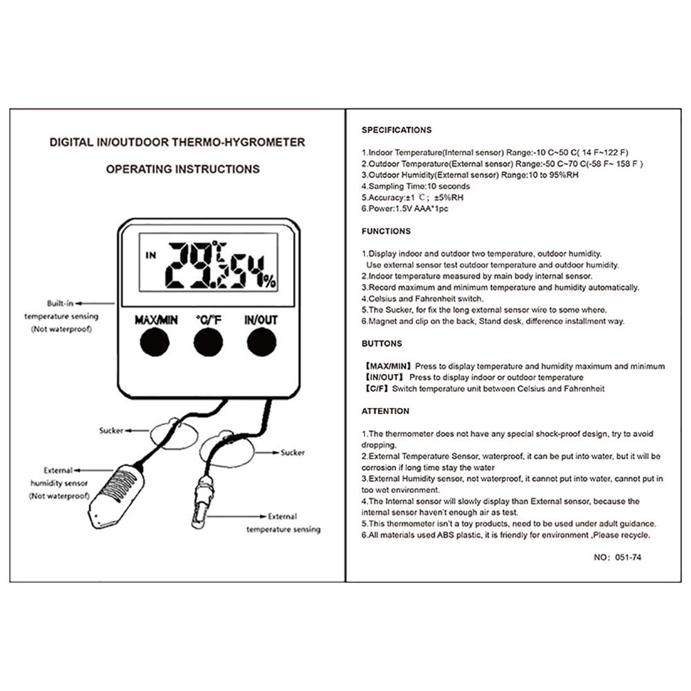 Humidity Gauge Indoor Thermometer Hygrometer for Pet Reptile other