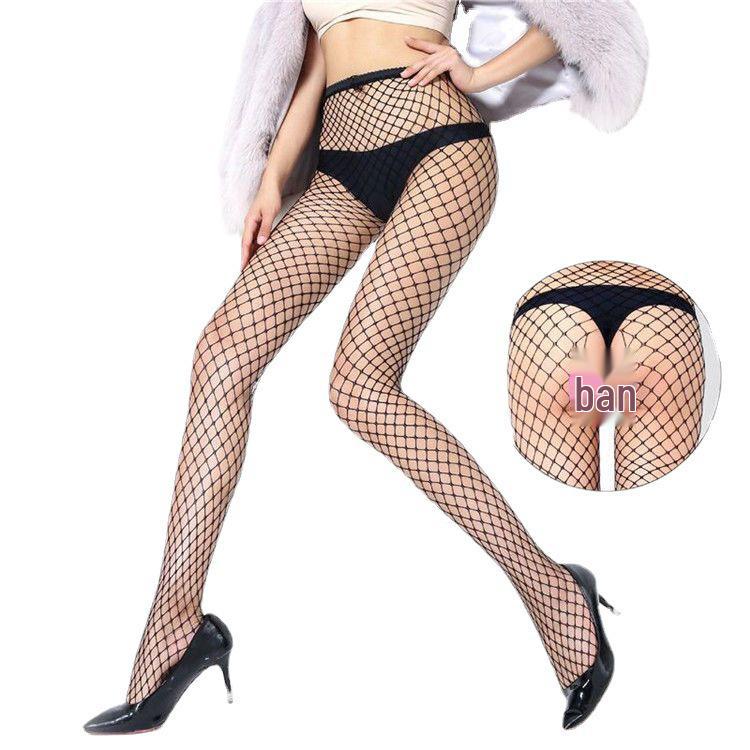 Seductive Open Crotch Fishnet Stockings - Sexy, Hollow, Transparent Mesh Tights for Beautiful Legs