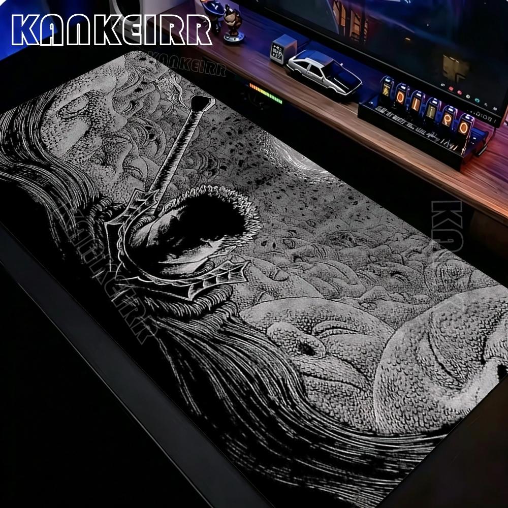 Berserk Guts Anime Mouse Pad Long Desk Pads Large Computer Office Game Table Mats Xxl Rubber Antislip Gaming Keyboard Mousepads