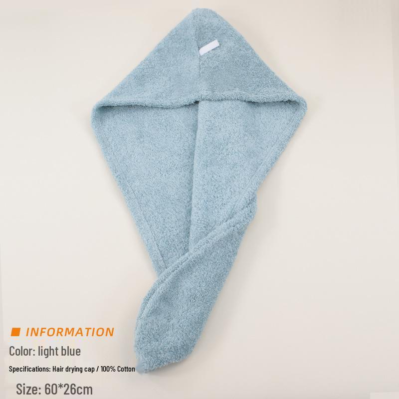 Quick-Drying Cotton Hair Cap for Women & Kids - Super Absorbent, Thick Shower Cap/Towel