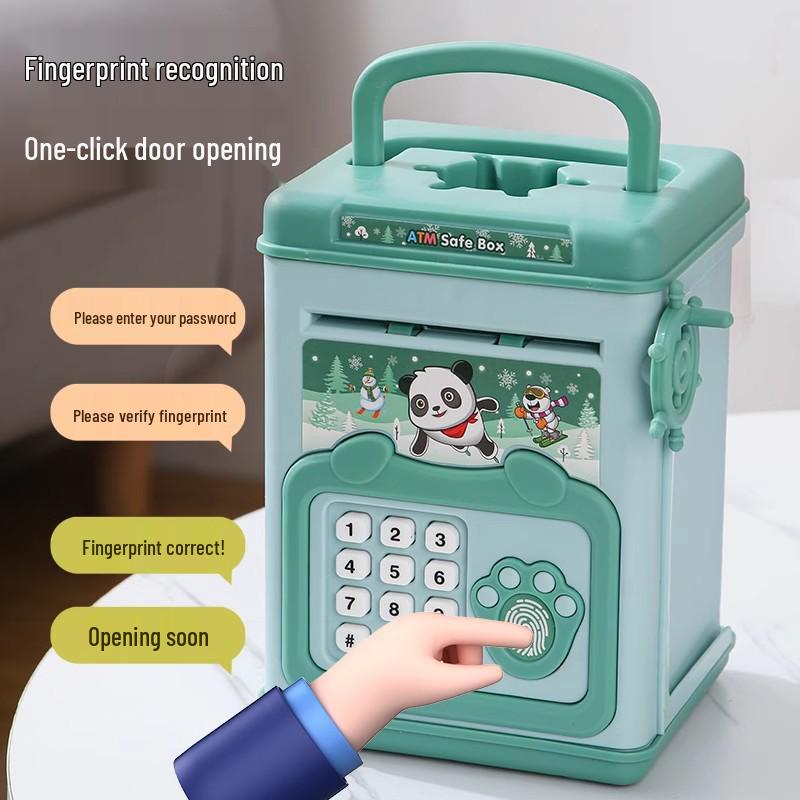 Large Capacity Cartoon Children's Savings Jar with Automatic Deposit/Withdrawal and Password Safe