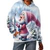 Creative Christmas Snowman 3D Printed Pocket Hoodie Autumn Winter Warm Comfortable Loose Soft Women's Sports Versatile Hoodies
